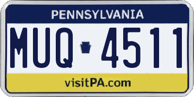 PA license plate MUQ4511