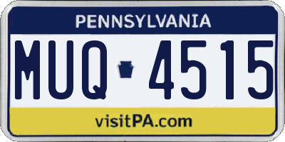 PA license plate MUQ4515