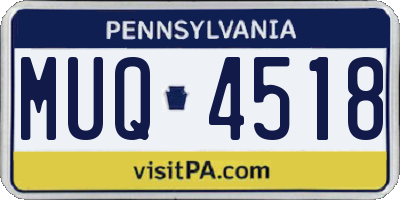 PA license plate MUQ4518