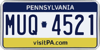 PA license plate MUQ4521