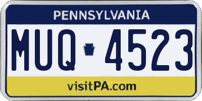 PA license plate MUQ4523
