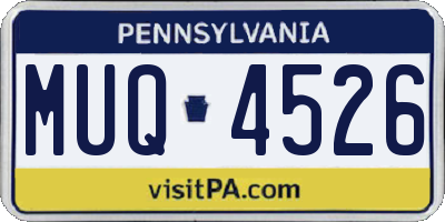 PA license plate MUQ4526