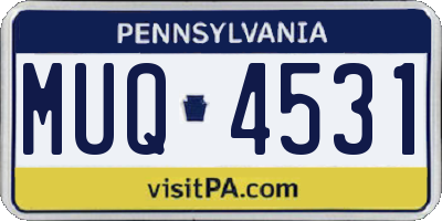 PA license plate MUQ4531
