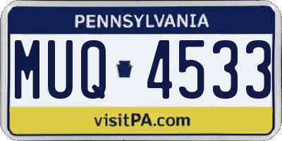 PA license plate MUQ4533