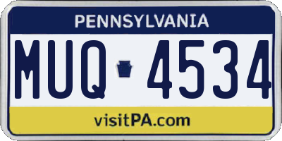 PA license plate MUQ4534