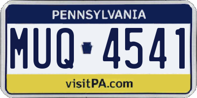 PA license plate MUQ4541