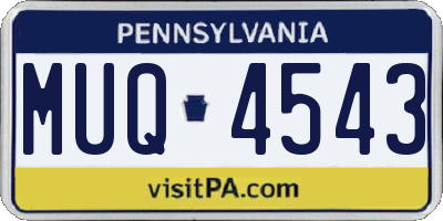 PA license plate MUQ4543