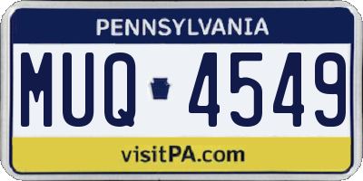 PA license plate MUQ4549