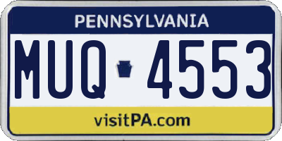 PA license plate MUQ4553