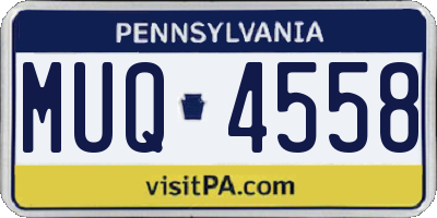 PA license plate MUQ4558