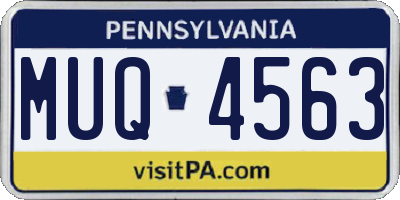 PA license plate MUQ4563