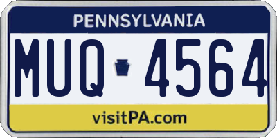 PA license plate MUQ4564