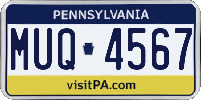 PA license plate MUQ4567