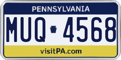 PA license plate MUQ4568