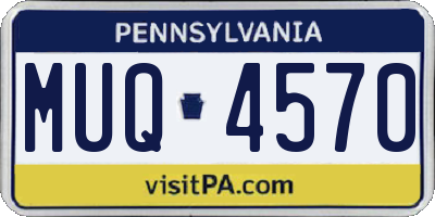 PA license plate MUQ4570