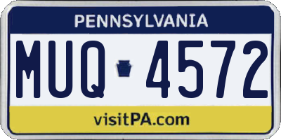 PA license plate MUQ4572