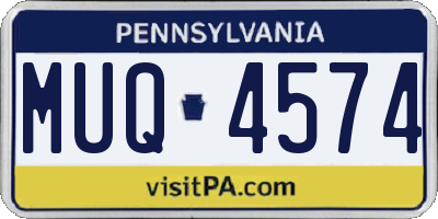 PA license plate MUQ4574