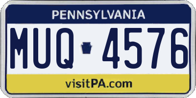 PA license plate MUQ4576