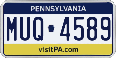 PA license plate MUQ4589