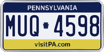 PA license plate MUQ4598