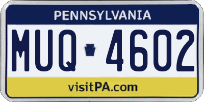PA license plate MUQ4602