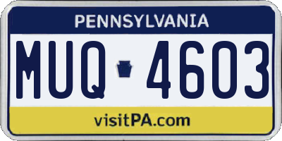 PA license plate MUQ4603