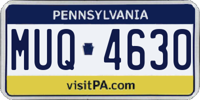 PA license plate MUQ4630