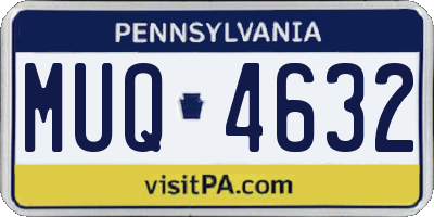 PA license plate MUQ4632