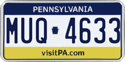 PA license plate MUQ4633