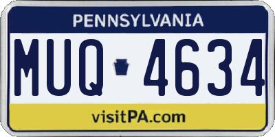 PA license plate MUQ4634