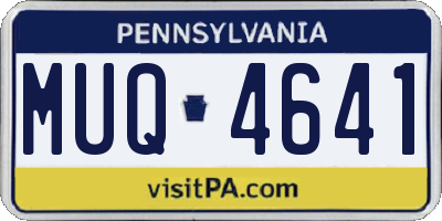 PA license plate MUQ4641