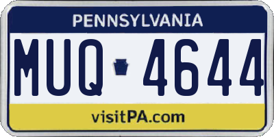 PA license plate MUQ4644