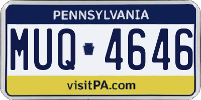 PA license plate MUQ4646