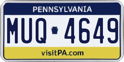 PA license plate MUQ4649