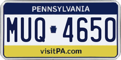PA license plate MUQ4650