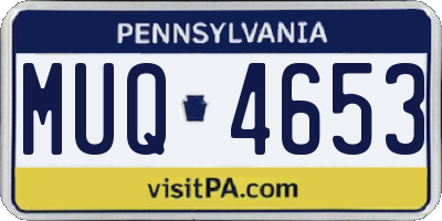 PA license plate MUQ4653