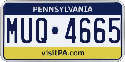 PA license plate MUQ4665