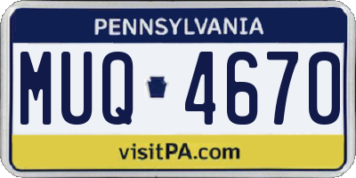 PA license plate MUQ4670