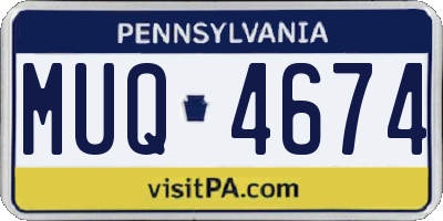 PA license plate MUQ4674