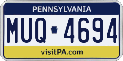 PA license plate MUQ4694