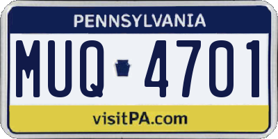 PA license plate MUQ4701