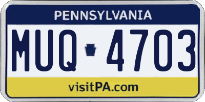 PA license plate MUQ4703