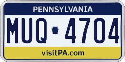 PA license plate MUQ4704