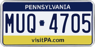 PA license plate MUQ4705