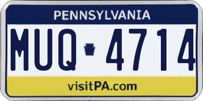 PA license plate MUQ4714