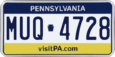 PA license plate MUQ4728