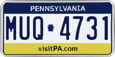 PA license plate MUQ4731