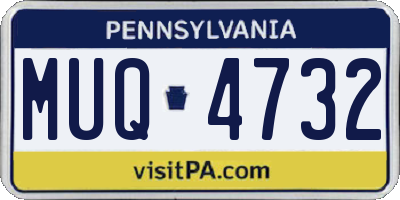 PA license plate MUQ4732