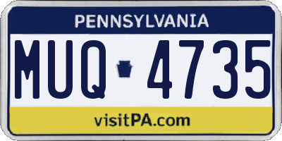 PA license plate MUQ4735