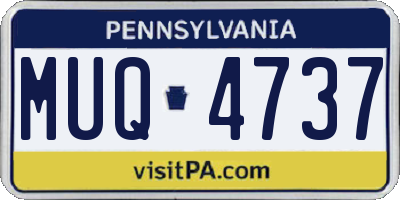 PA license plate MUQ4737